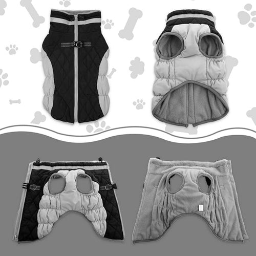 Dog Coat Warm Dog Winter Coat Waterproof Dogs Jacket with Harness Built in Reflective Pet Fleece Vest Zip-Up Cold Weather Coats for Small Dogs Turtleneck & Windproof Coats Chihuahua
