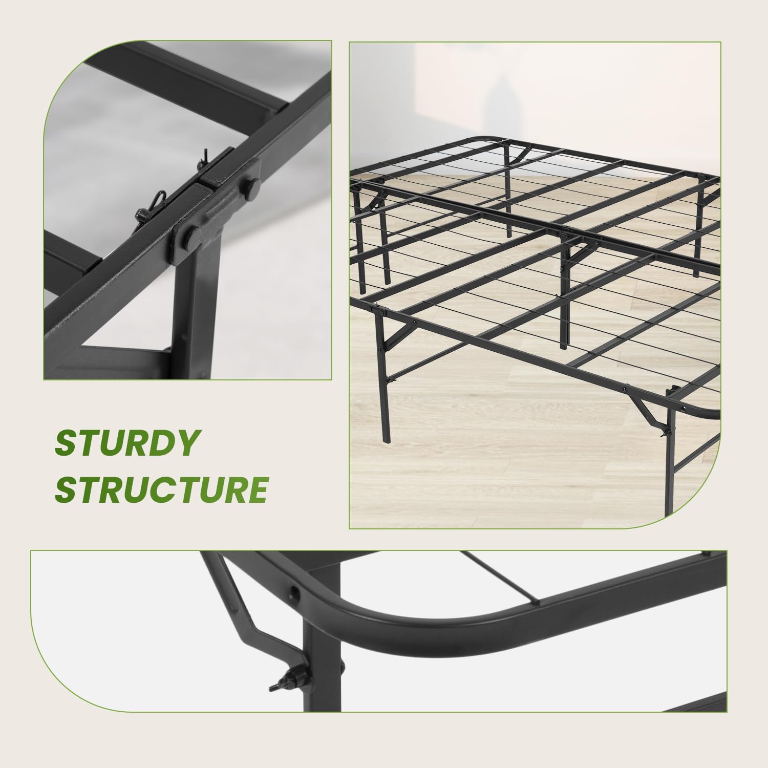 Cama Queen OLEVS Tamaño Queen con Plataforma de Metal Tamaño Queen con Almacenamiento de 2 Niveles y Cabecero de Luz LED, Estación de Carga Tipo C, No Necesita Box Spring